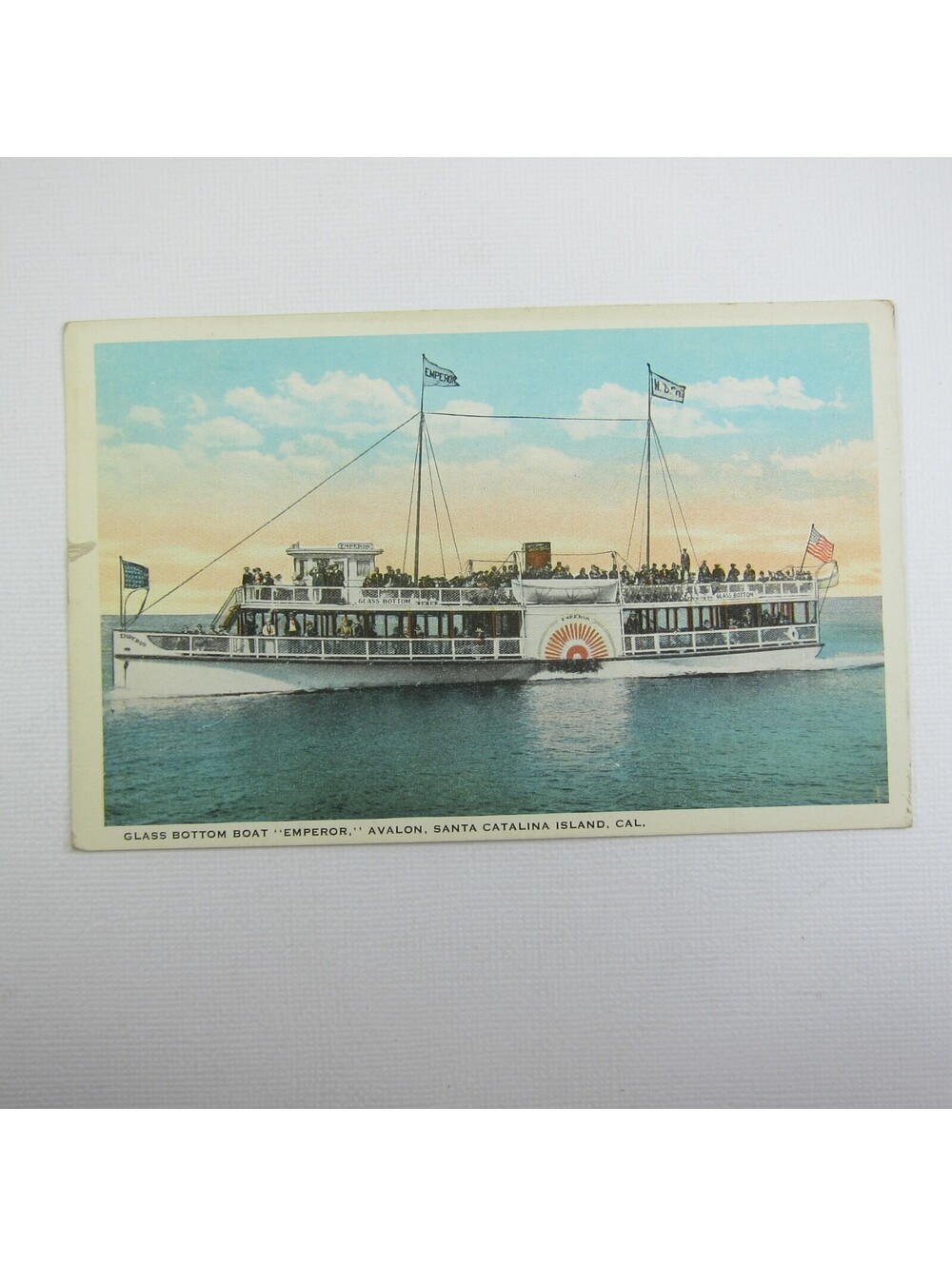Postcard Emperor Glass Bottom Boat Avalon Santa Catalina Island California RARE